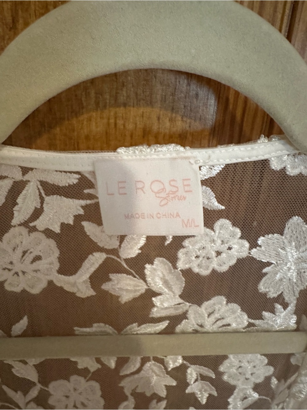 Le Rose White Floral Lace Sheer Duster Kimono Cover-Up - Picture 3 of 7
